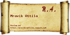 Mravik Attila névjegykártya